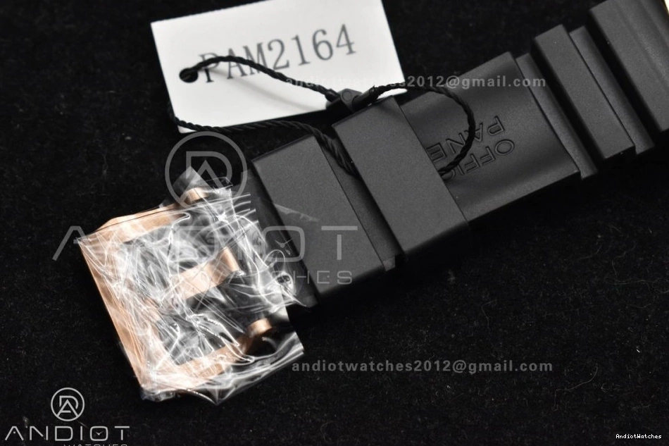 PAM2164 Submersible Dial Black WrinkleFree Best on P Rubber VSF 992 Black Edition 42mm Strap 0927